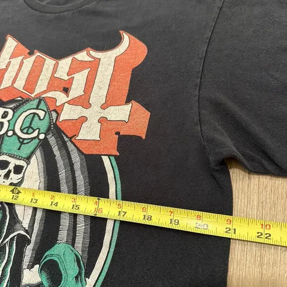 GHOST Band T Shirt Thrashed Distressed Men’s Large Faded Papa Emeritus III 21x25 - Picture 15 of 15